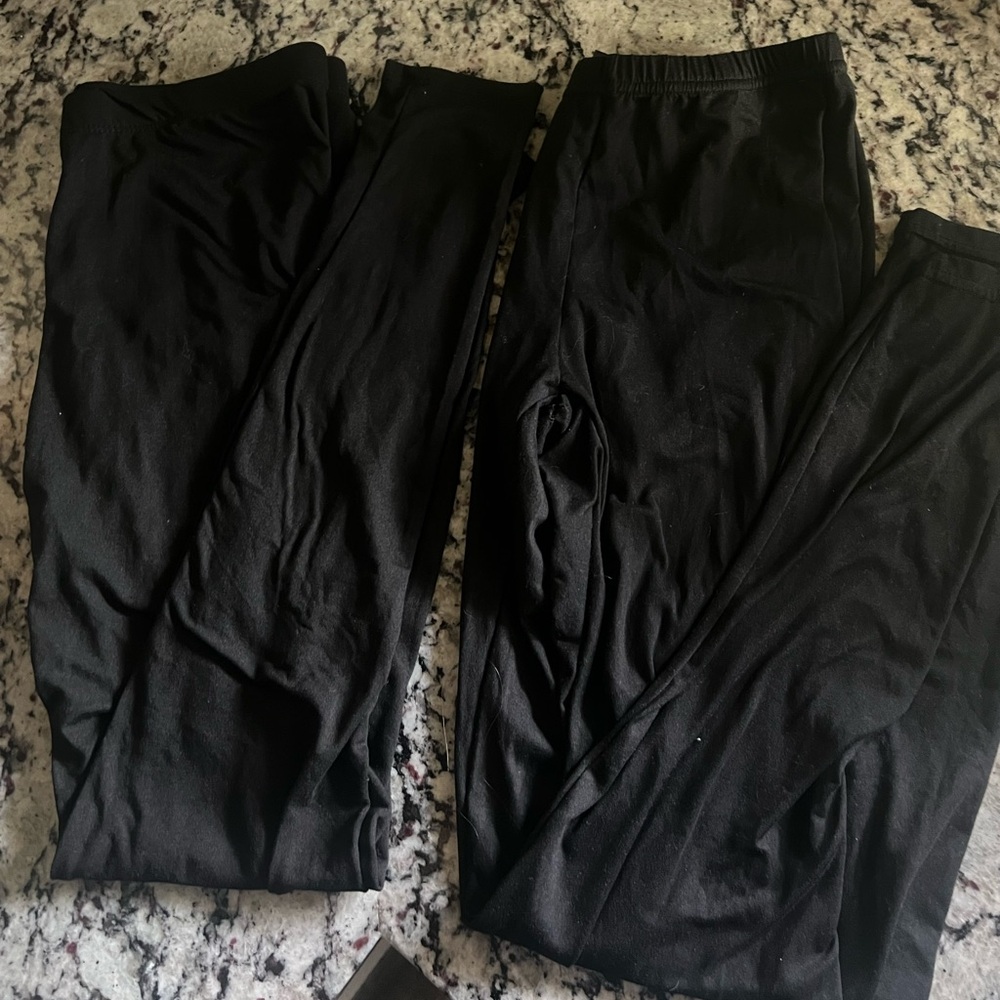 Two Pairs Buttery Soft Black Leggings